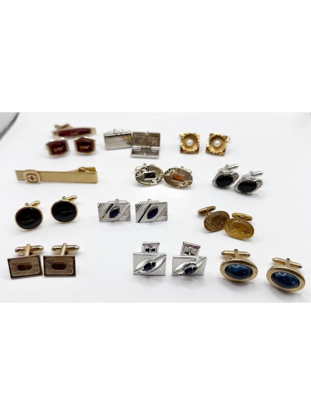 Lot Of 11 Cufflinks And‎ 2 Tie Clips Swank, Simmons, Unsigned, Kreisler
